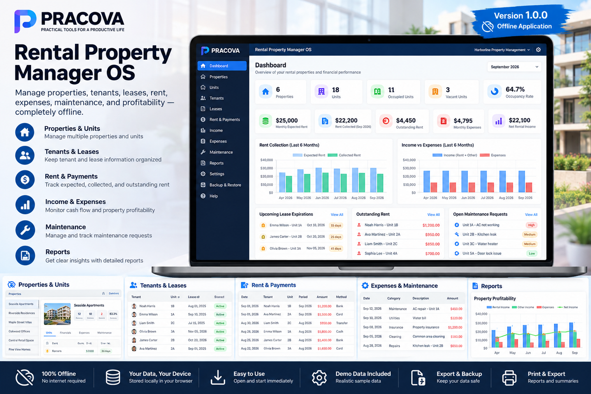 Rental Property Manager OS — Offline Property Management App