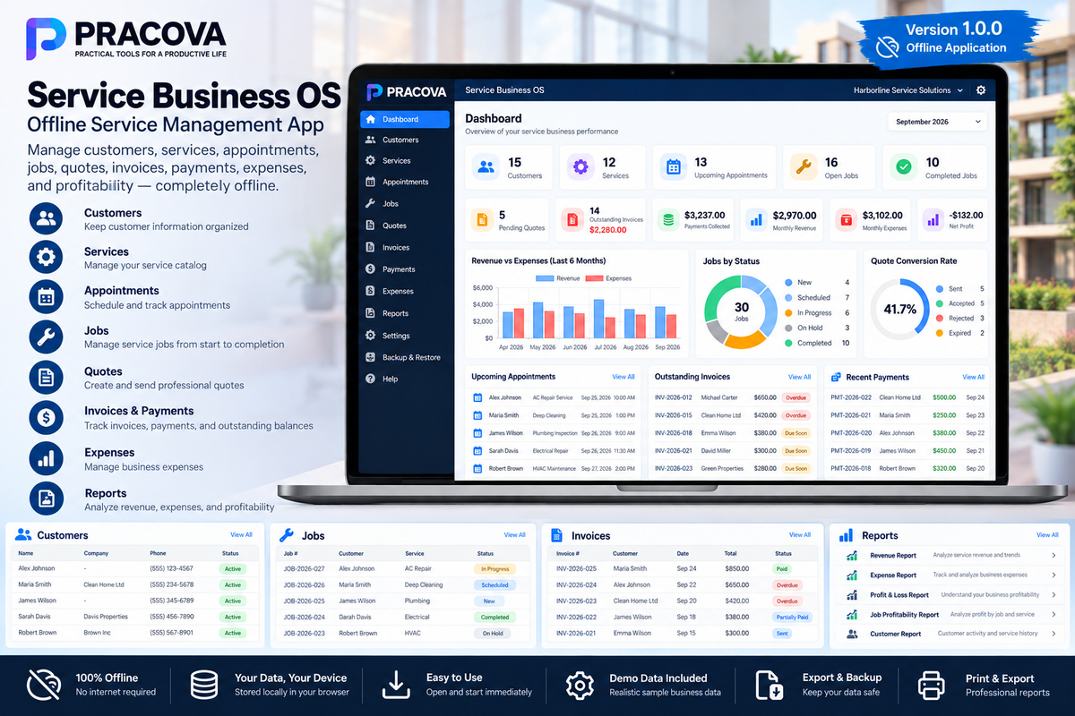 Service Business OS — Offline Service Management App