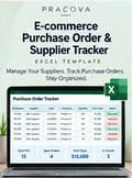 E-commerce Purchase Order & Supplier Tracker — Excel Template