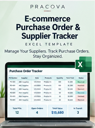 E-commerce Purchase Order & Supplier Tracker — Excel Template